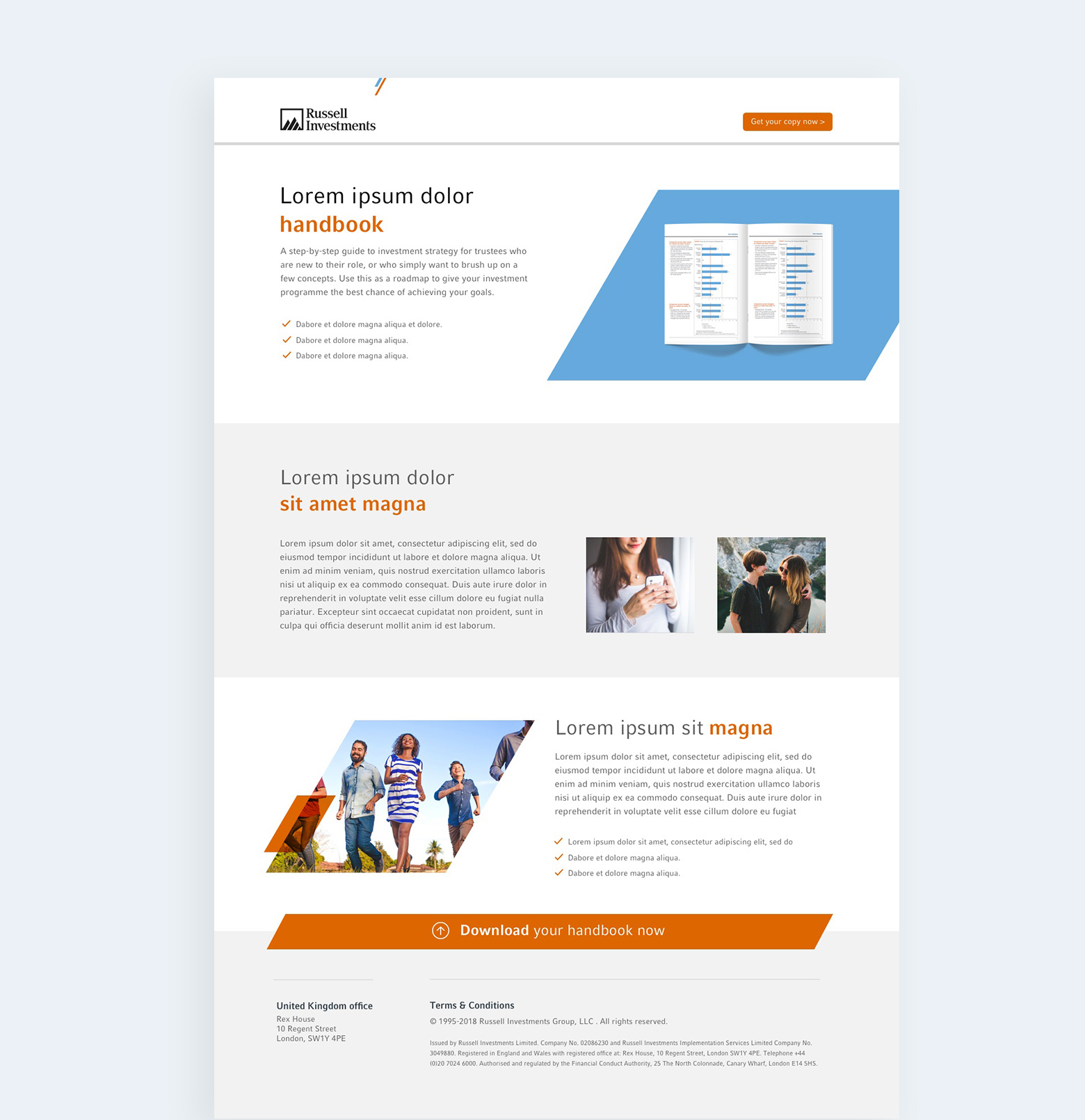 Russel Investments landing page design